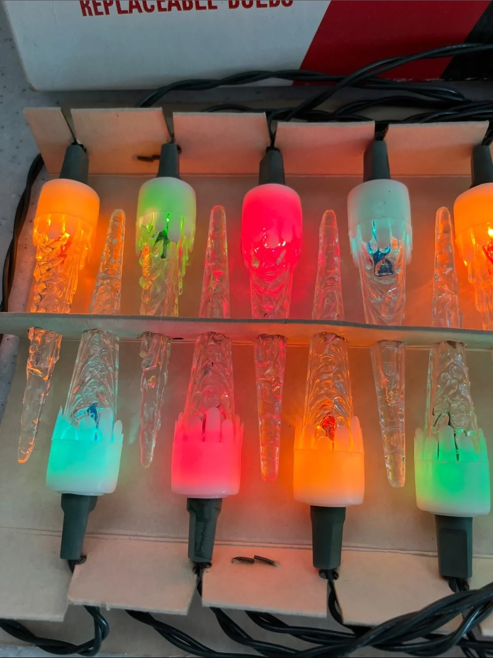 Vtg NOMA 20 Indoor ICICLE Lites MCM Christmas Made In Korea Tested Working